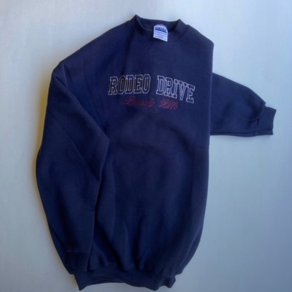 Eddie Bauer BeverlyHills Dark Blue Heavy Duty Embroidered Crewneck XL Sweatshirt - Picture 5 of 5